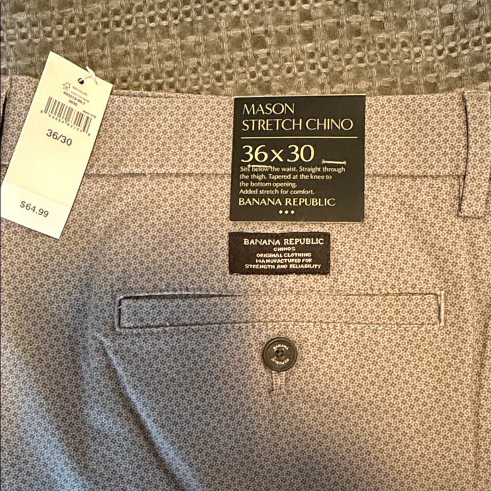Banana Republic Mason Stretch Chino Pants - Light Taupe Microprint